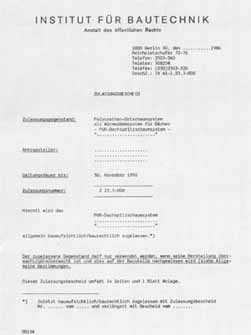 Muster: baurechtliche Zulassung